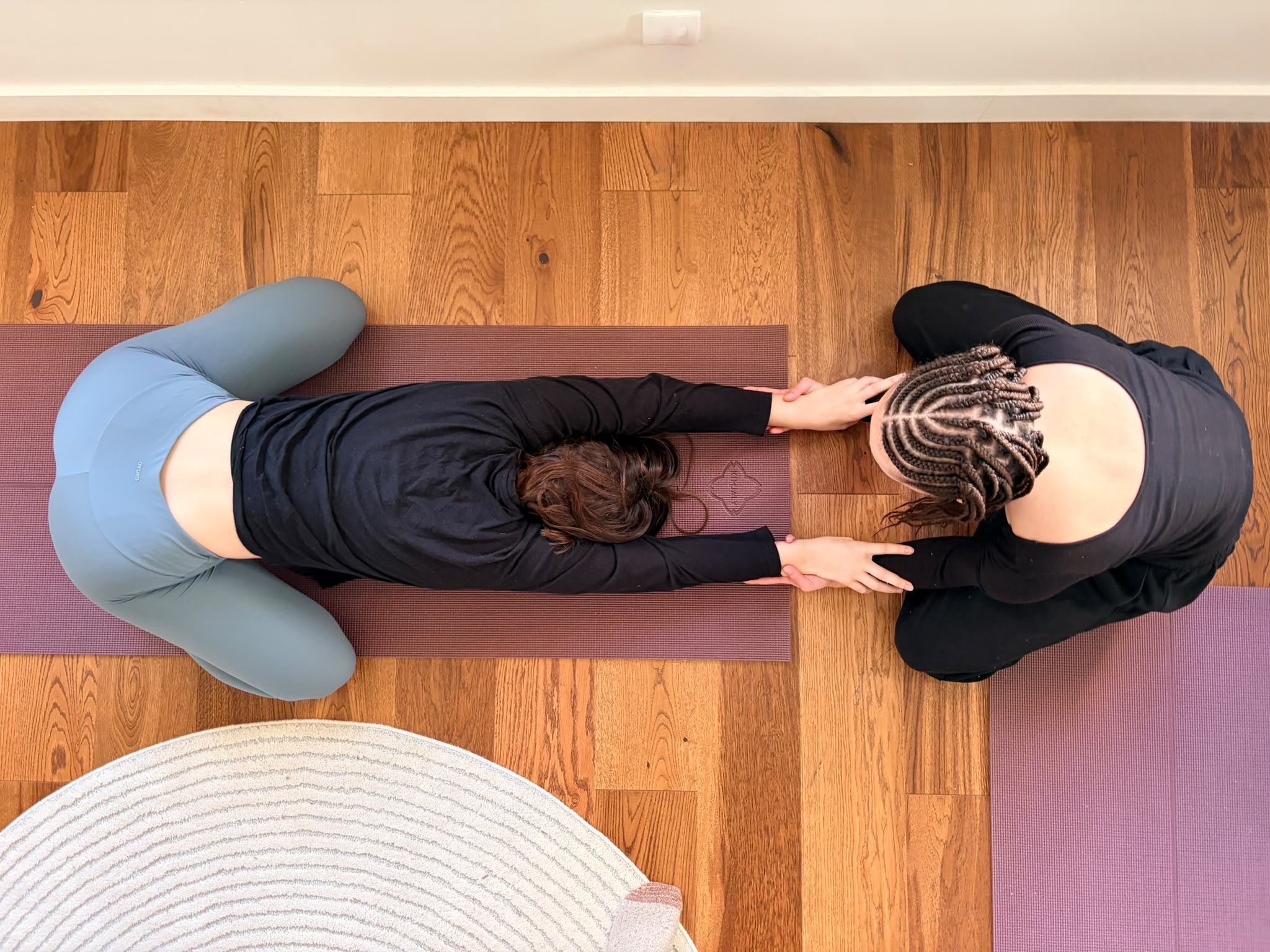 Leah teaching a yoga session